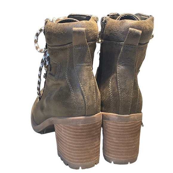 Carlos By Carlos Santana Ardent Combat Lace Up Lug Sole Heel Booties Size 8.5 - Picture 4 of 5